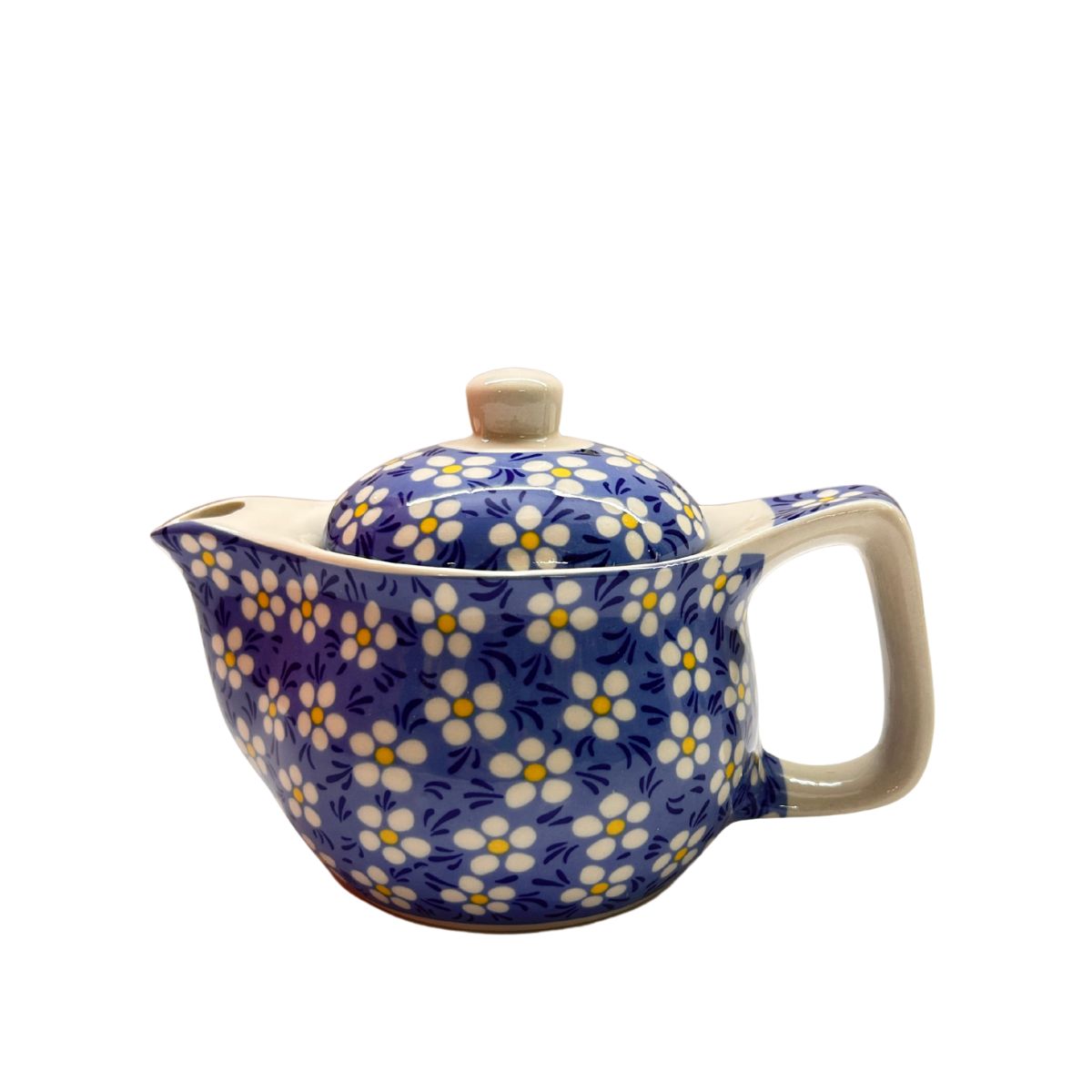 Oriental Tea Pot Small Blue White Flowers
